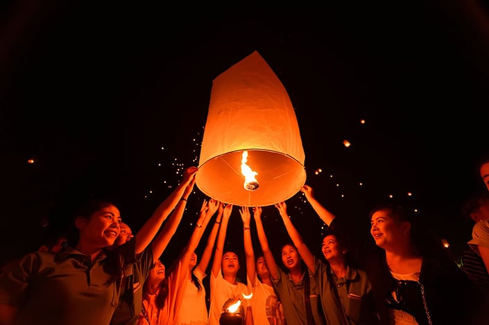 Chinese flying lanterns