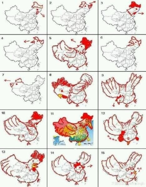 What does China's version of the world map look like?