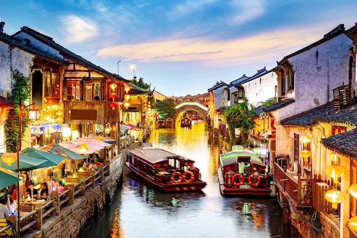 Suzhou ancient town night view